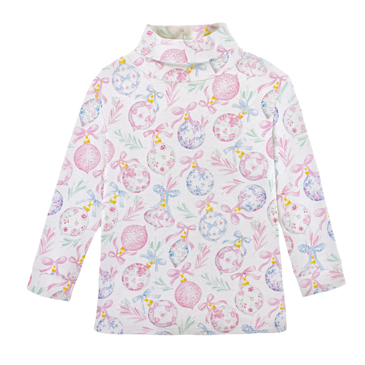 Little Christmas Charms Printed Pima Turtleneck Tee