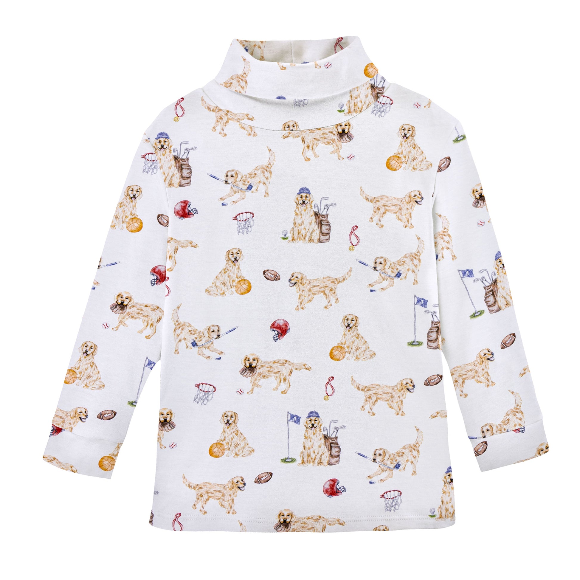 Golden League Printed Pima Turtleneck Tee