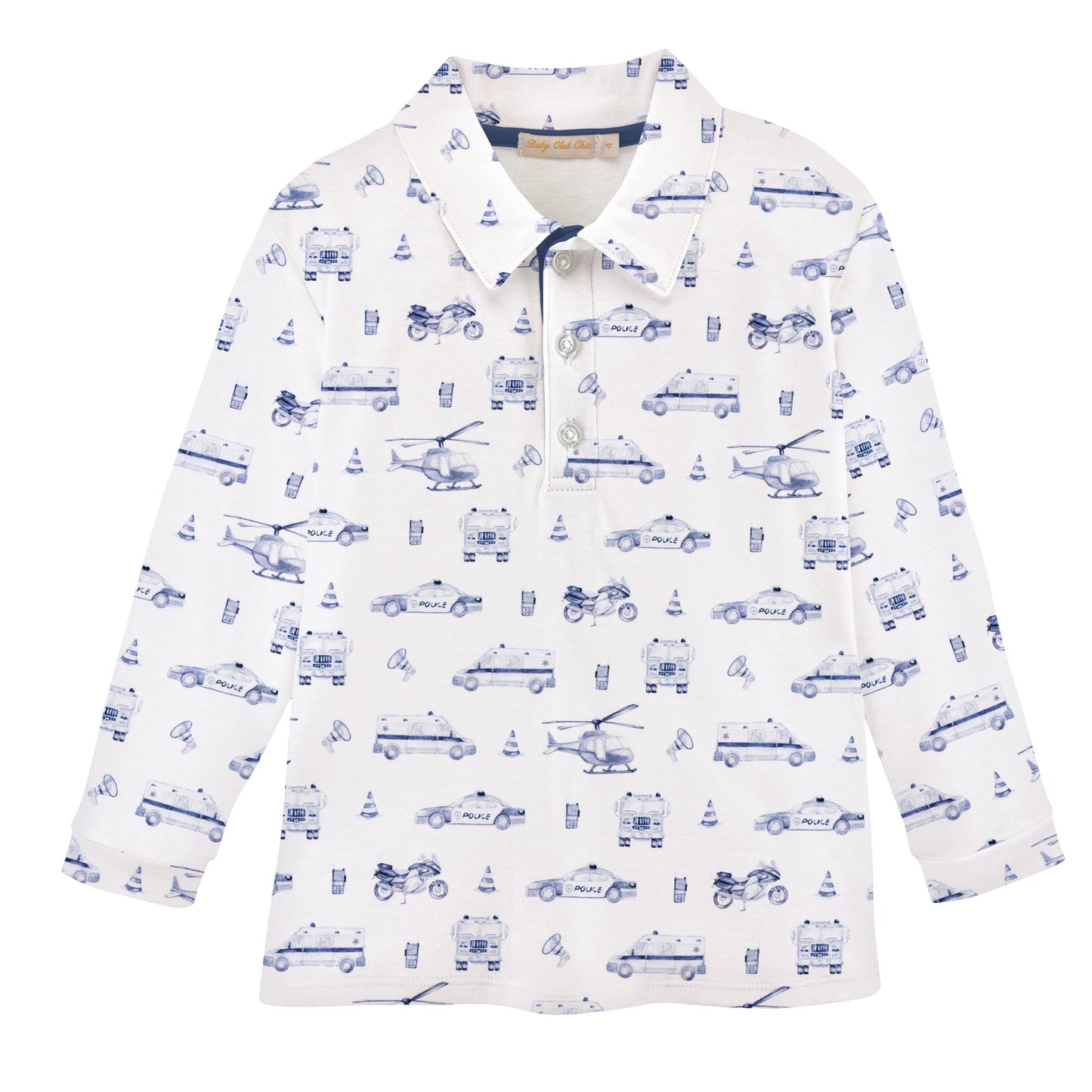 Rescue Riders Printed Pima Long Sleeve Collared Tee