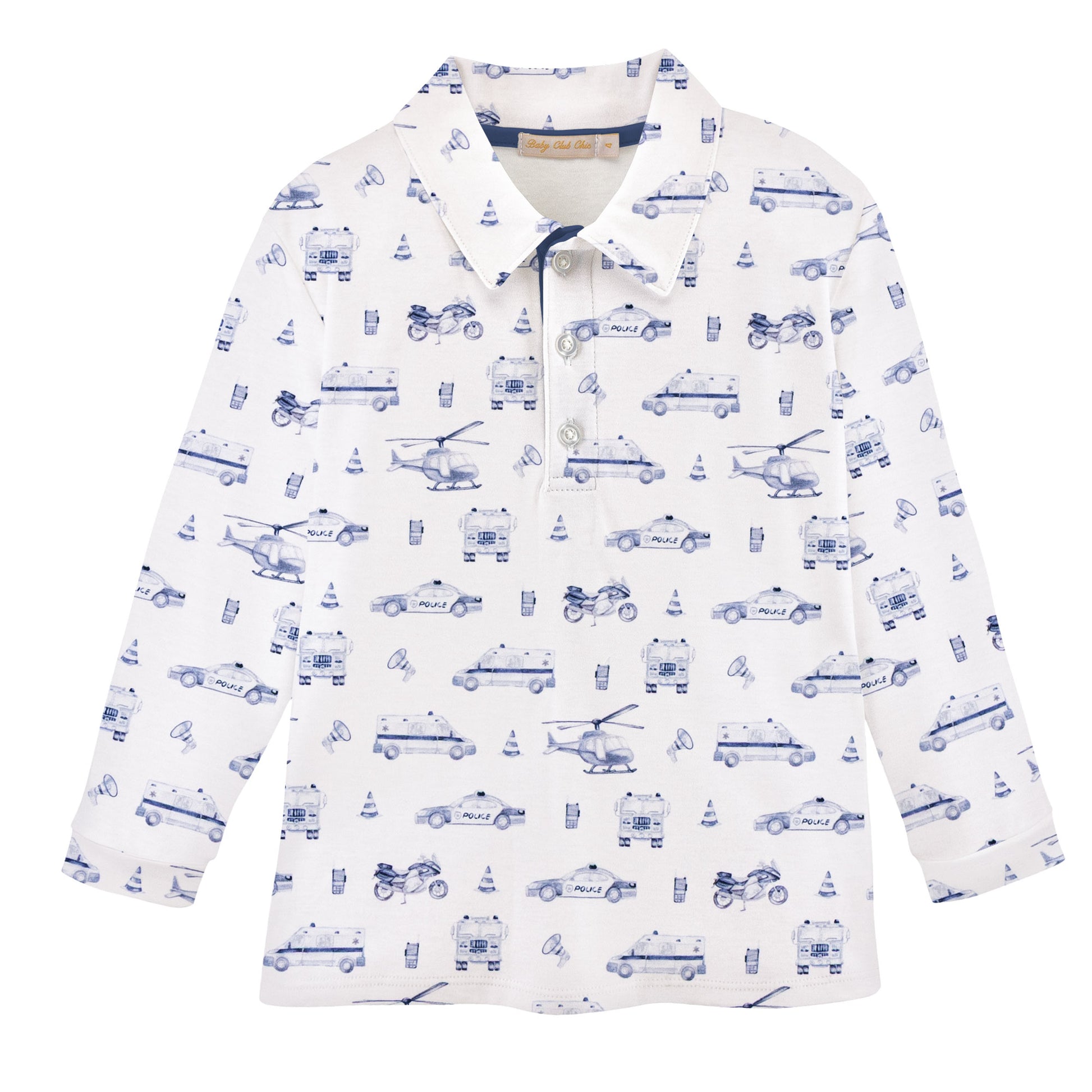 Rescue Riders Printed Pima Long Sleeve Collared Tee