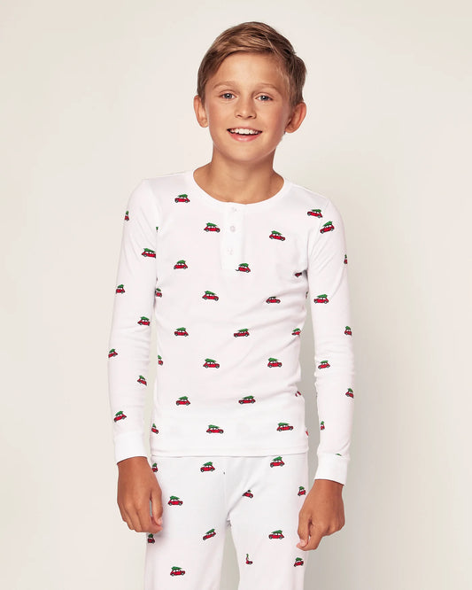 Kid's Pima Snug Fit Pajama Set in Holiday Journey