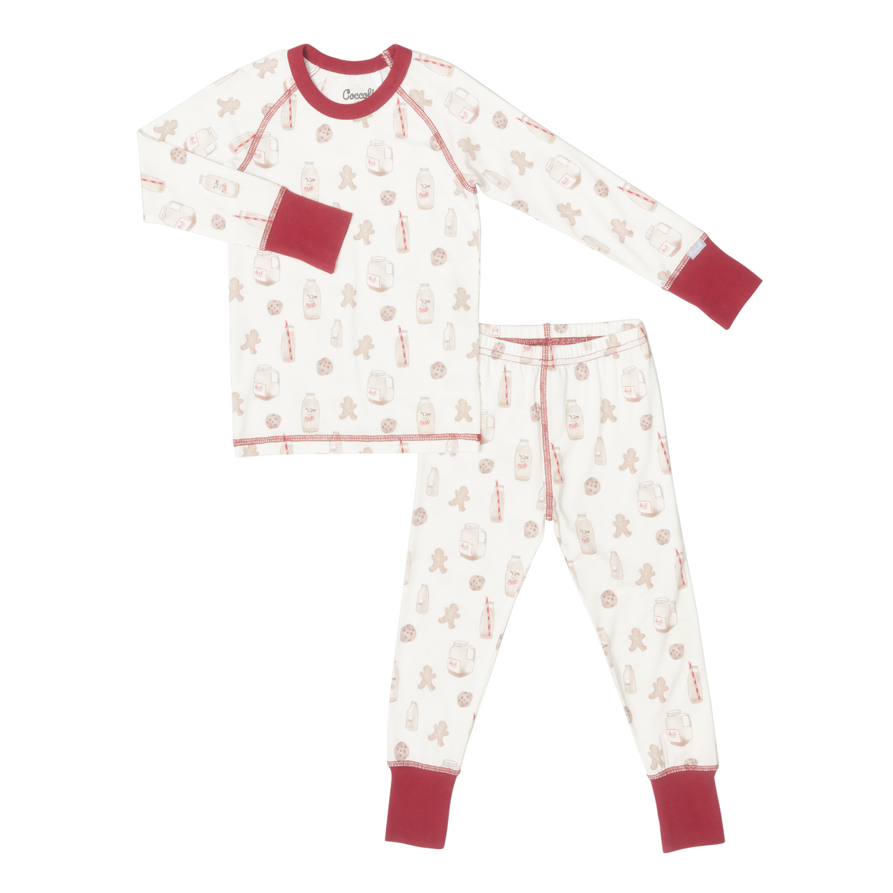 Long Sleeve Modal Pajama Set | Cream Milk + Cookies