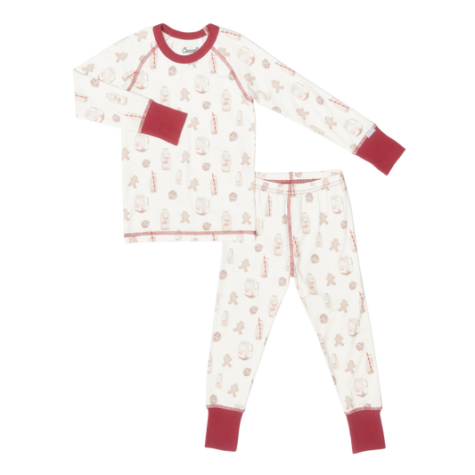 Long Sleeve Modal Pajama Set | Cream Milk + Cookies