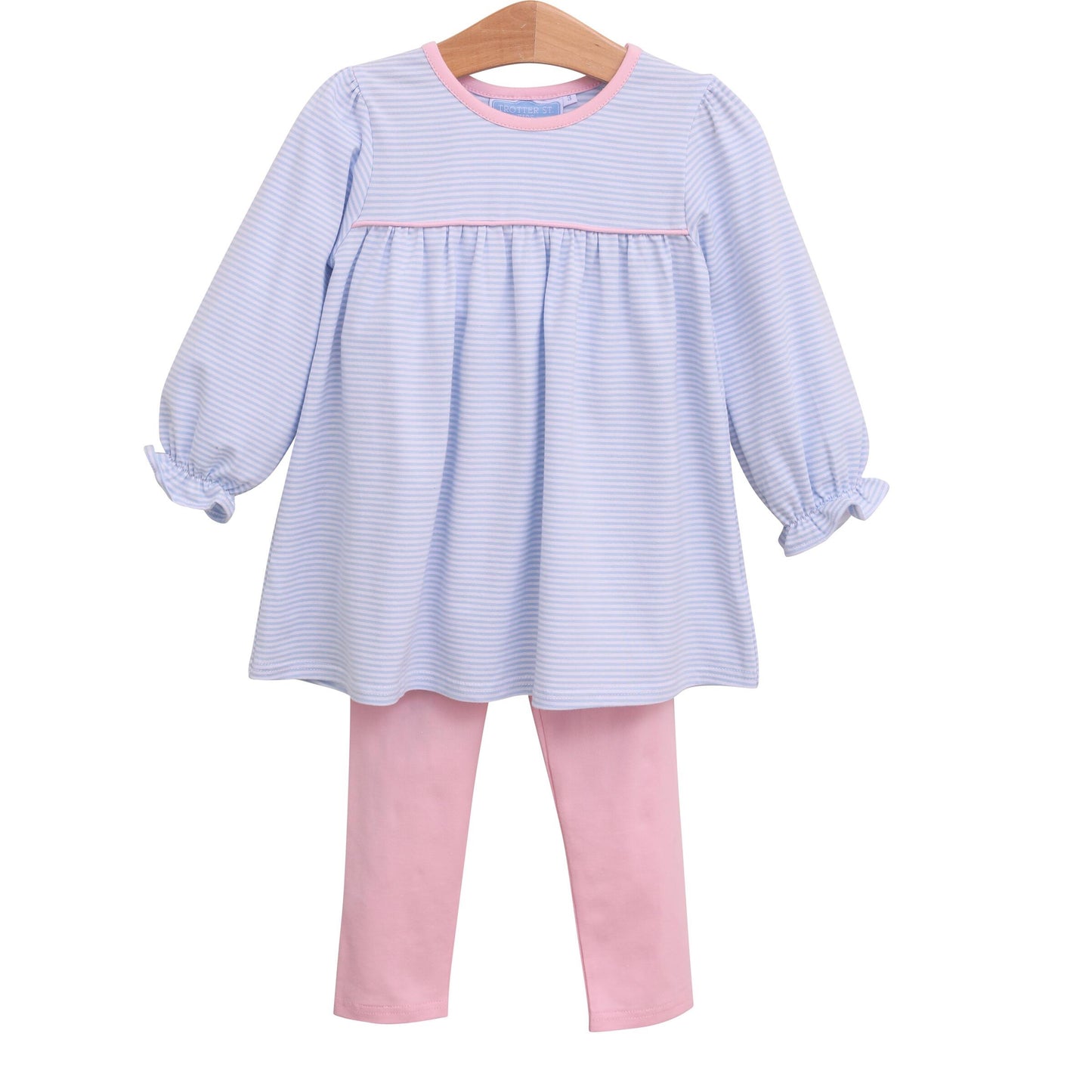 Ellie Pants Set | Light Blue + Pink