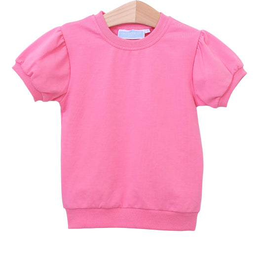 Landry Puff Sleeve Top | Bright Pink