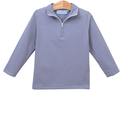 Tucker Pullover | Slate Blue Stripe