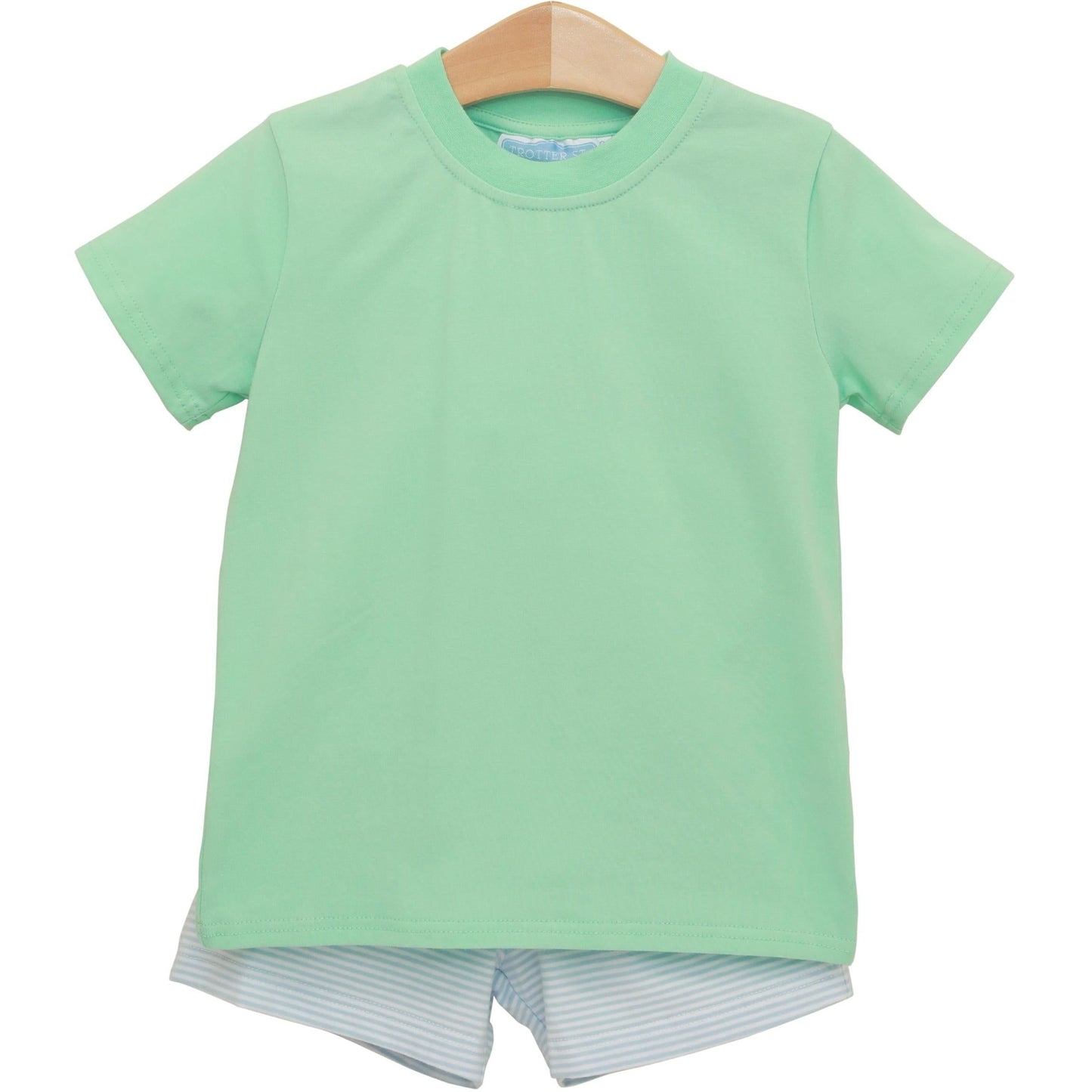 Shepherd Short Set- Light Blue Stripe/Mint
