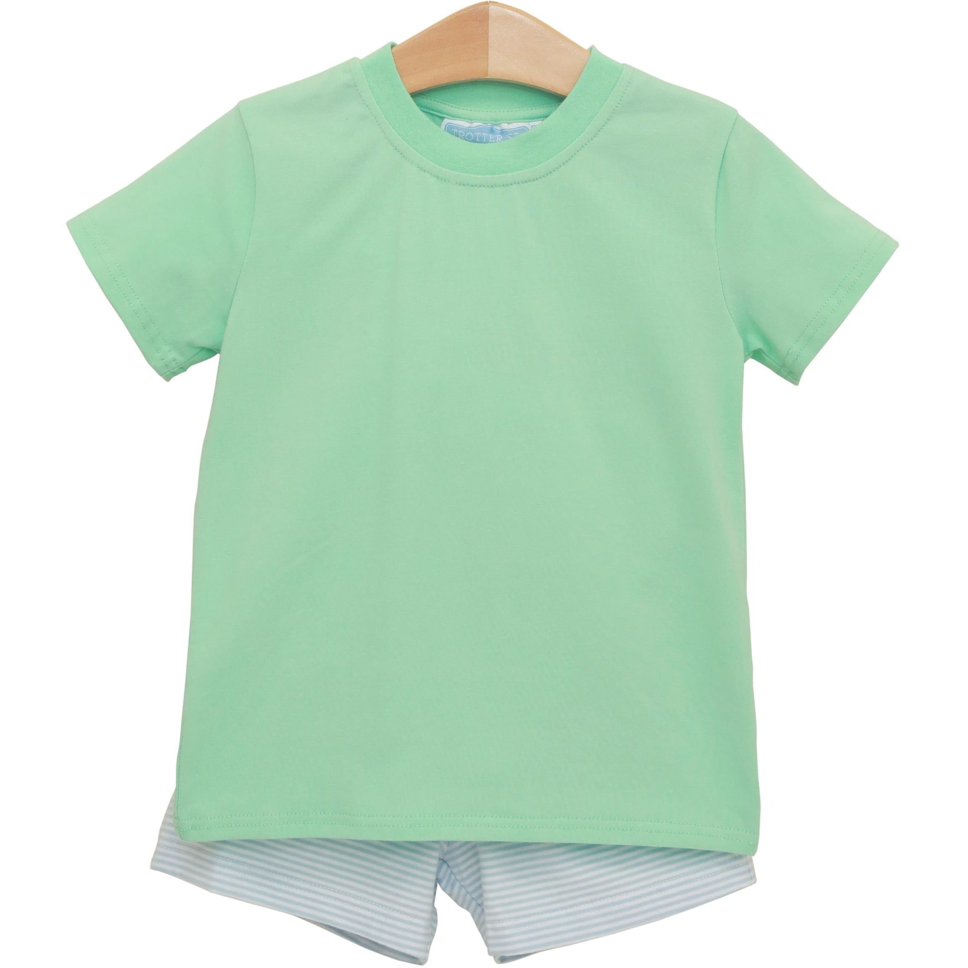 Shepherd Short Set- Light Blue Stripe/Mint