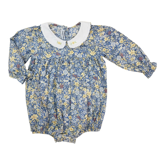 Blue Floral Collared Bubble