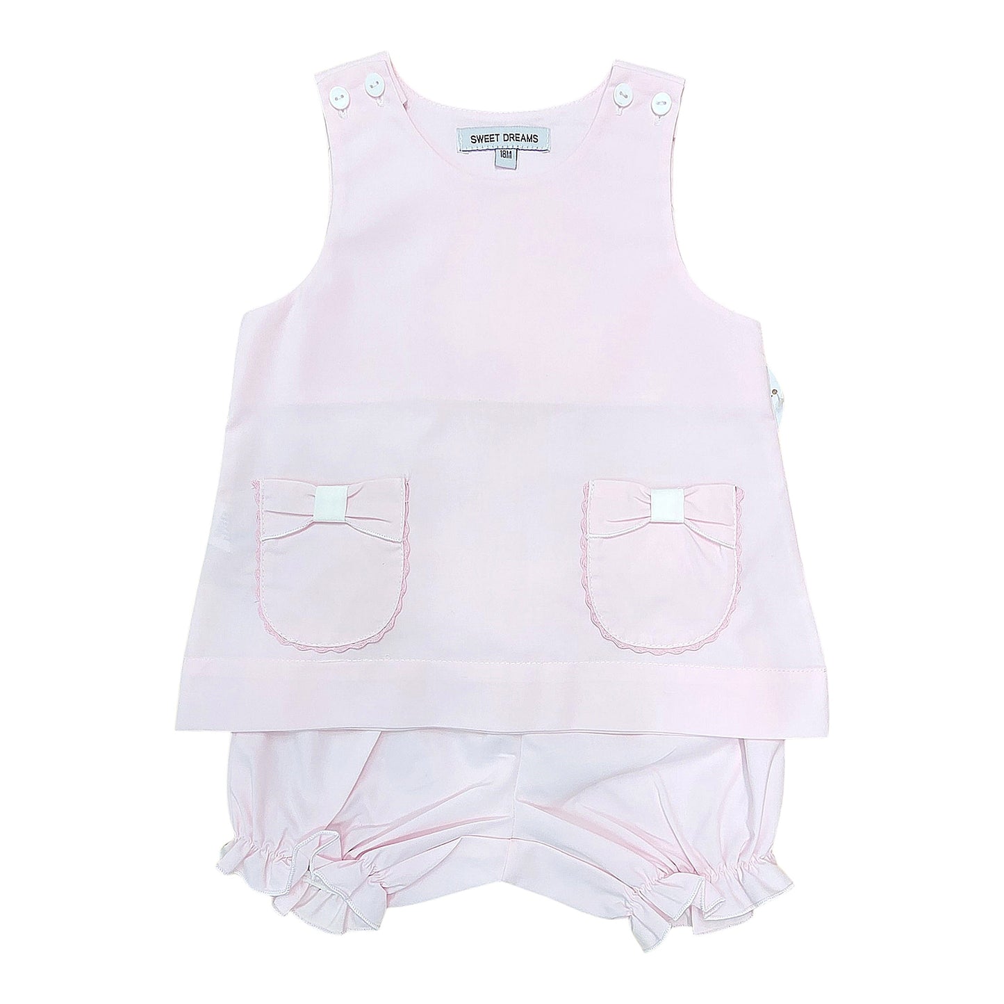 Pink Bow Pocket Bloomer Set