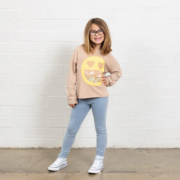 Get Happy Oversized Long Sleeve Tee