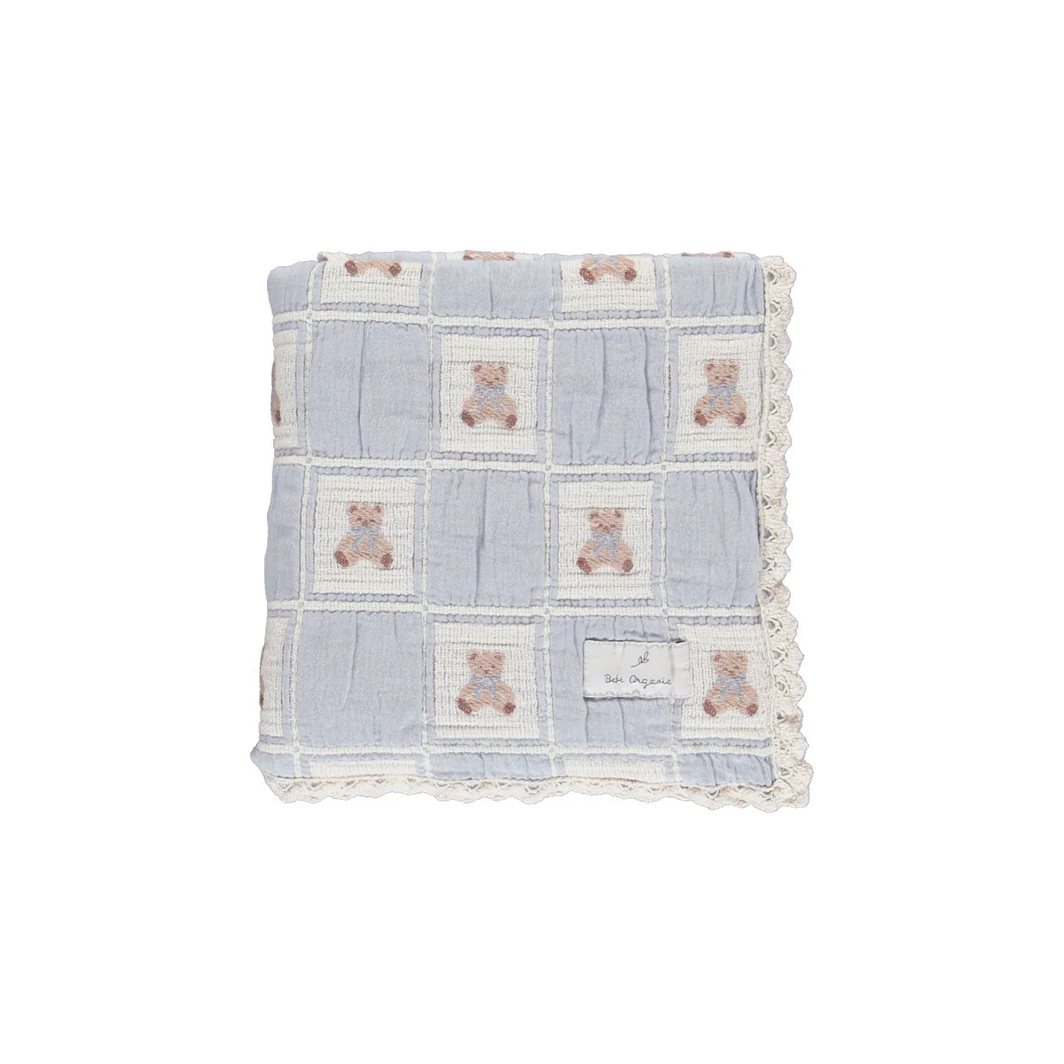 Teddy Blanket | Blue Teddy Patchwork