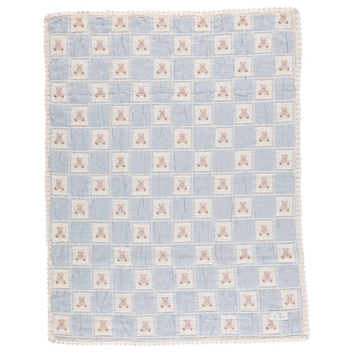 Teddy Blanket | Blue Teddy Patchwork