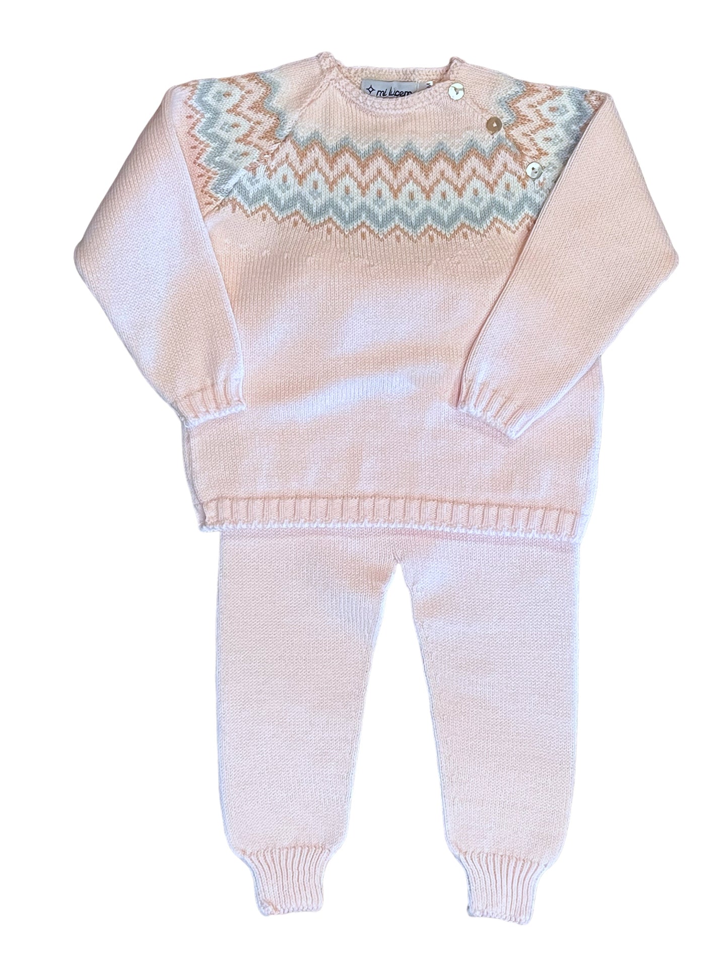 Fair Isle Sweater Set | Pink