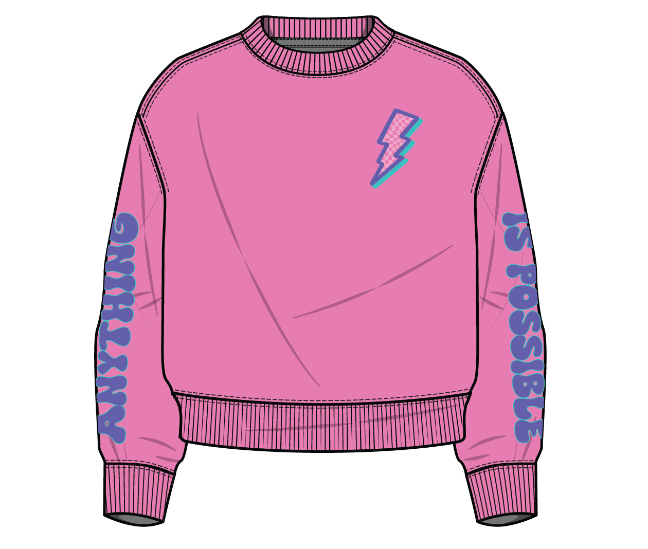 XOXO by Magpies Anything is Possible Lightning Sweatshirt | Berry Pink