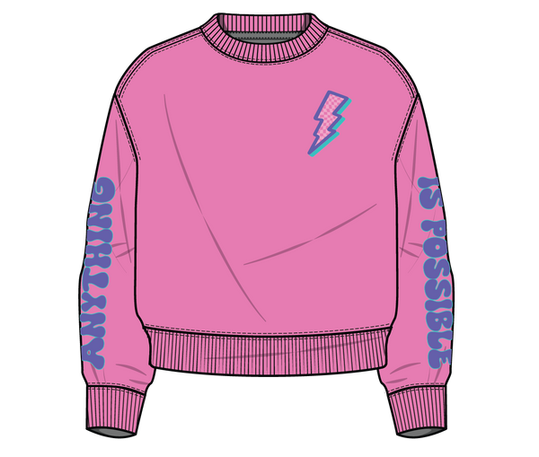 XOXO by Magpies Anything is Possible Lightning Sweatshirt | Berry Pink
