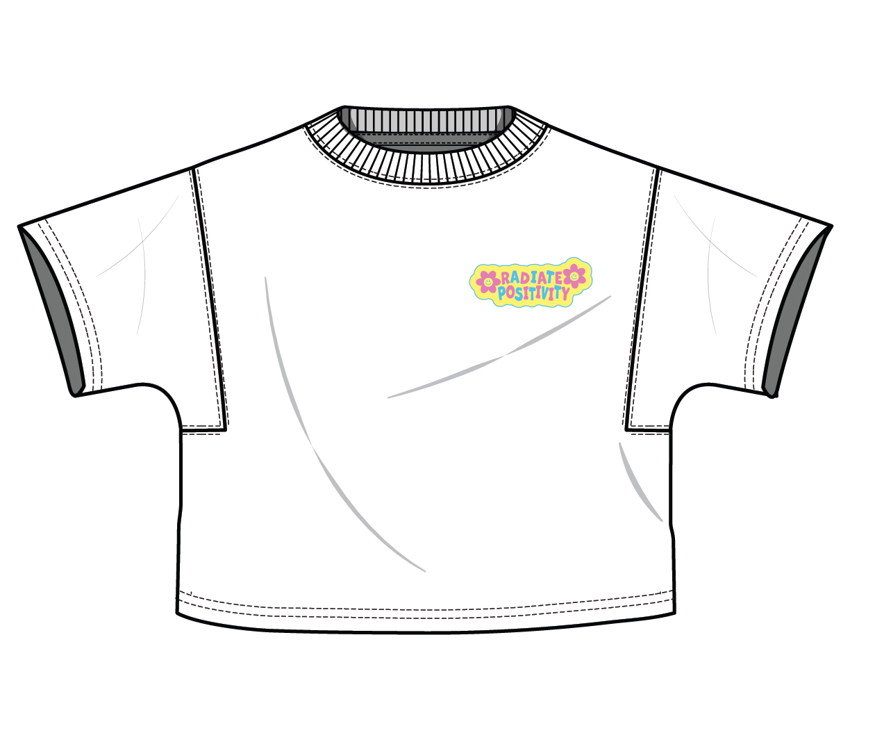 XOXO by Magpies Radiate Positivity Embroidered Tee | White