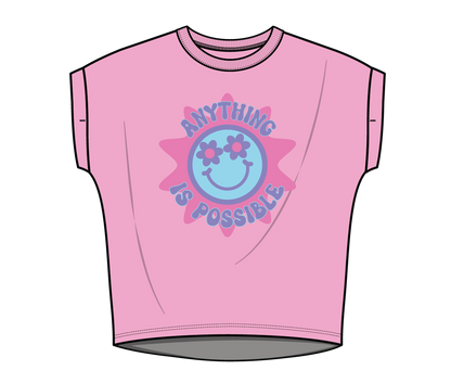 XOXO by Magpies Anything is Possible Printed Tee | Bubble Gum Pink