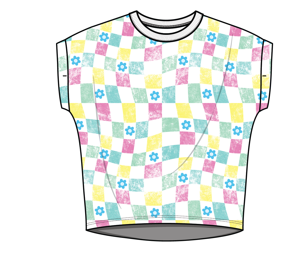 XOXO by Magpies All Over Checker French Terry Tee