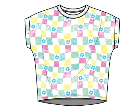 XOXO by Magpies All Over Checker French Terry Tee