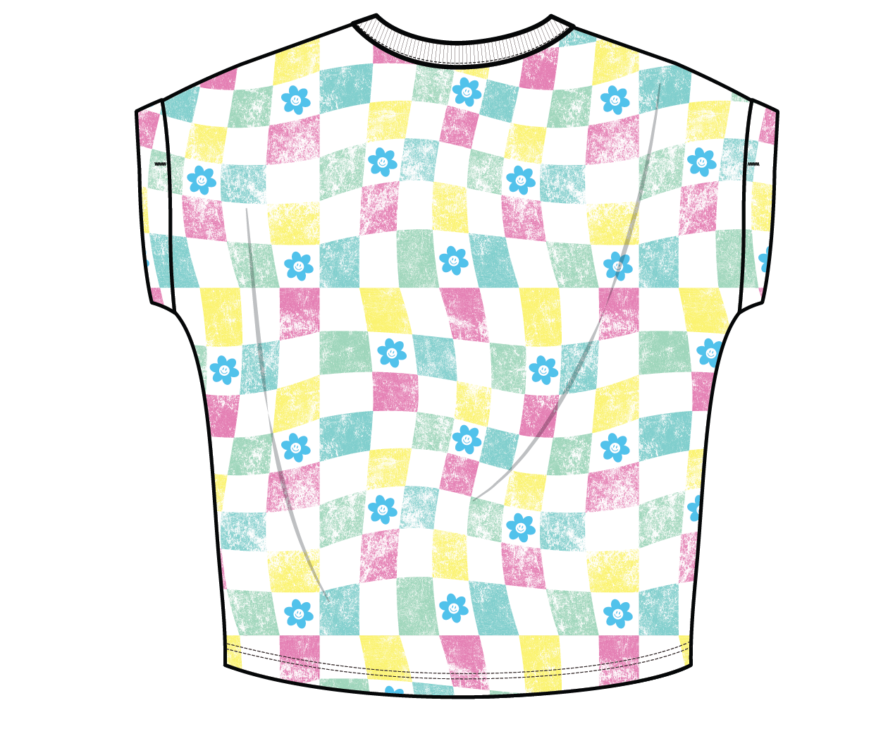 XOXO by Magpies All Over Checker French Terry Tee