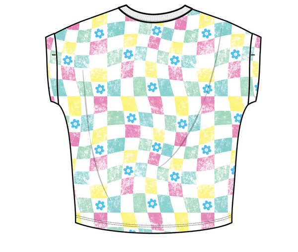 XOXO by Magpies All Over Checker French Terry Tee