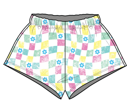 XOXO by Magpies All Over Checker French Terry Short