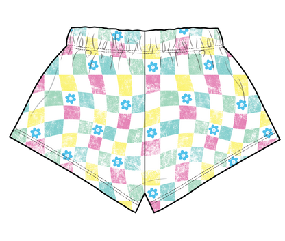 XOXO by Magpies All Over Checker French Terry Short