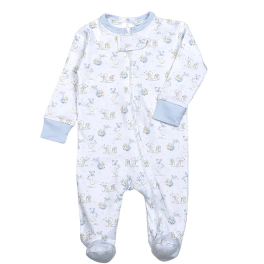 Nursery Rhymes Zipper Footie | Blue