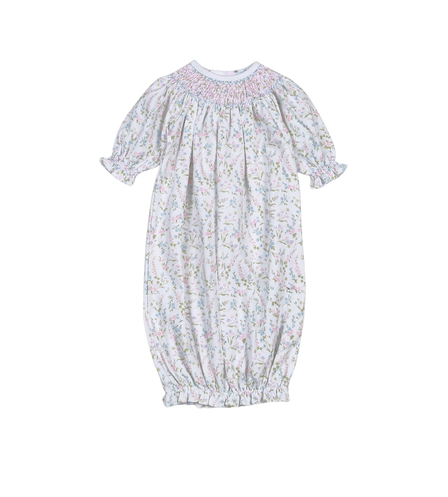 Vivian Floral Hand Smocked Bishop Gown
