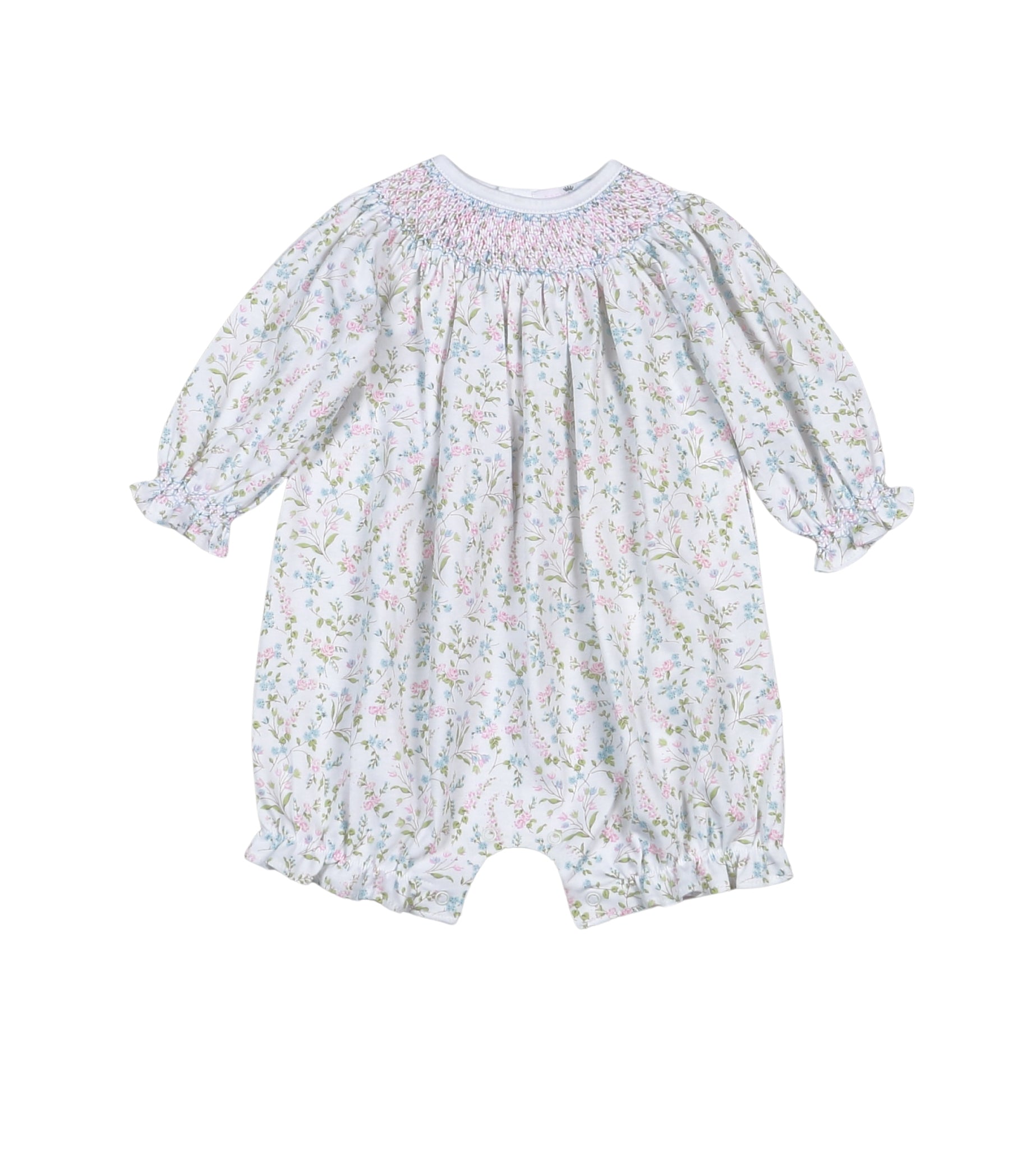 Vivian Floral Hand Smocked Bishop Bubble