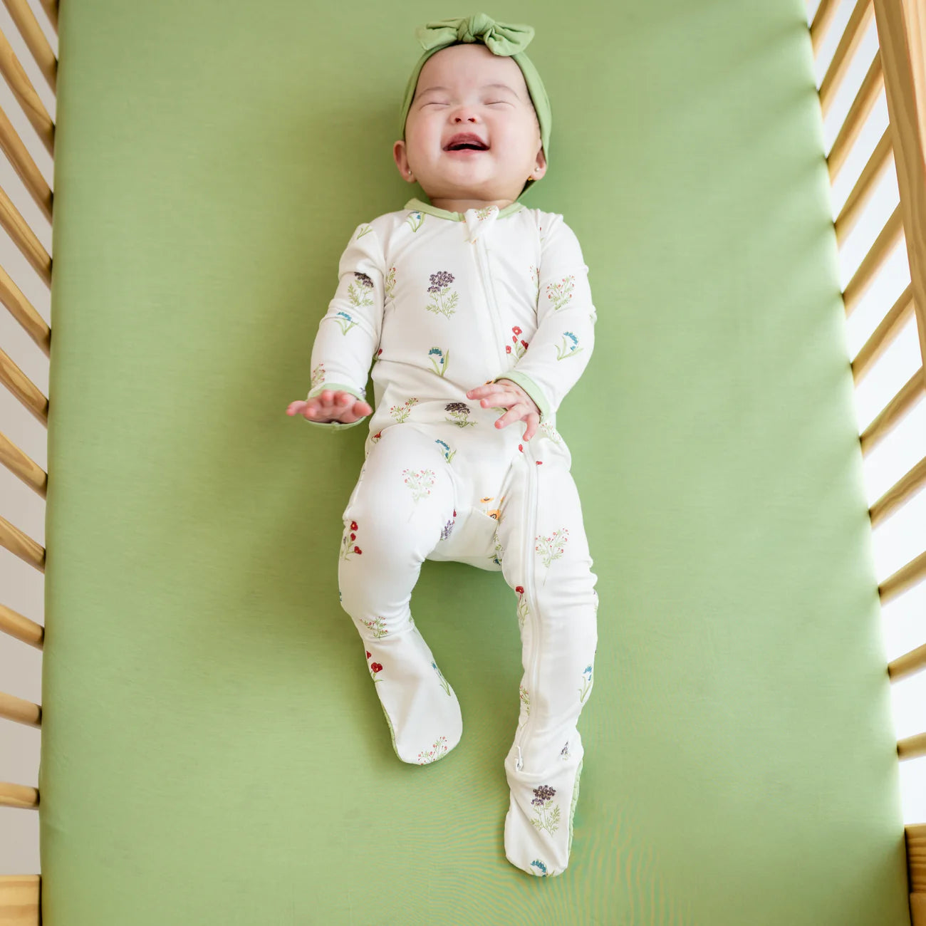 Kyte Baby Zippered Bamboo Footie | Wildflower