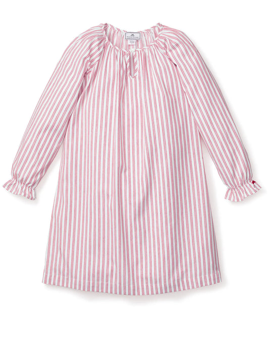 Girl's Delphine Twill Nightgown | Antique Red Ticking