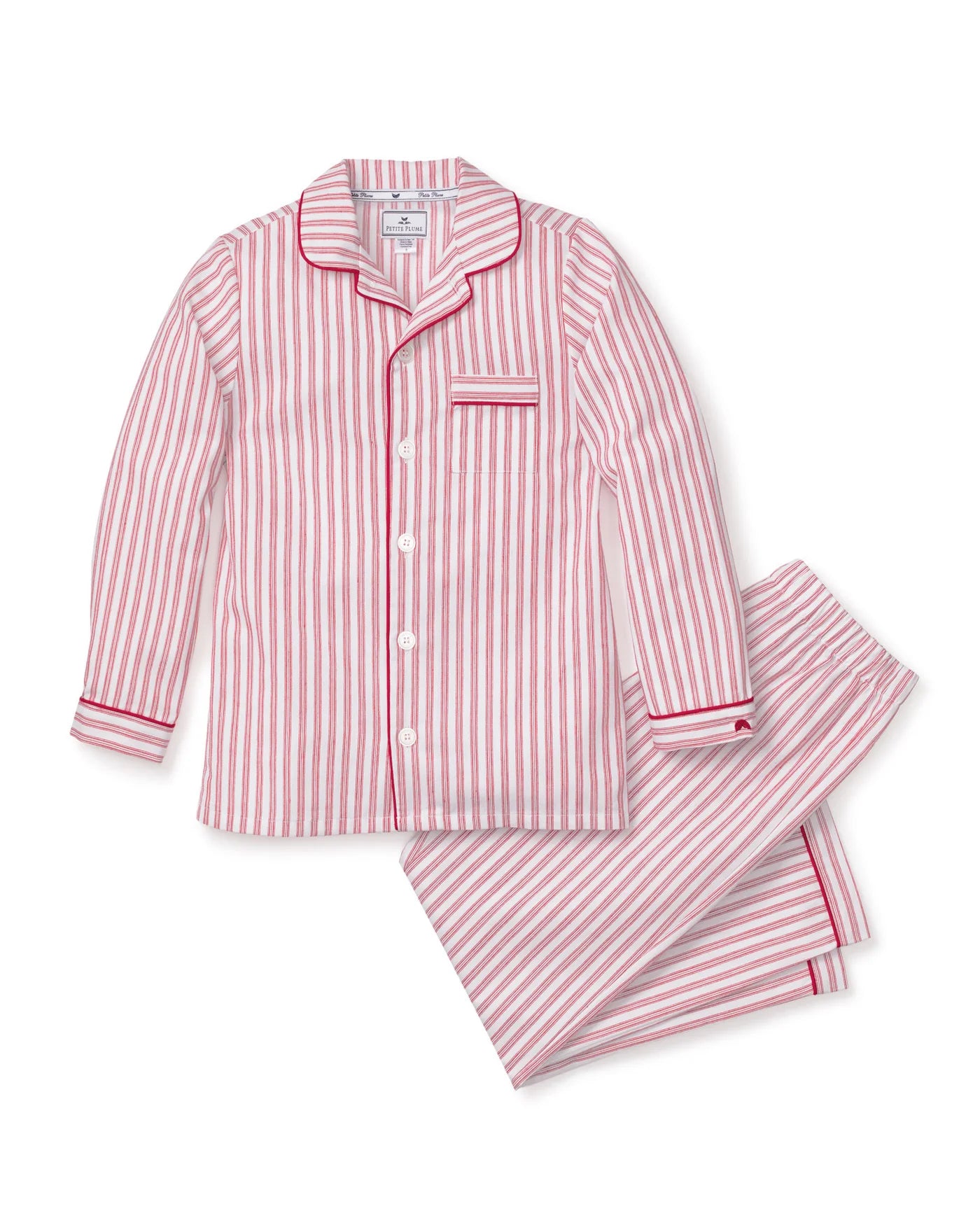 Kid's Twill Pajama Set | Antique Red Ticking