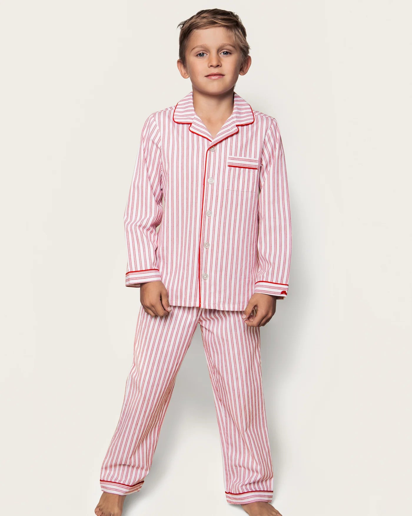 Kid's Twill Pajama Set | Antique Red Ticking