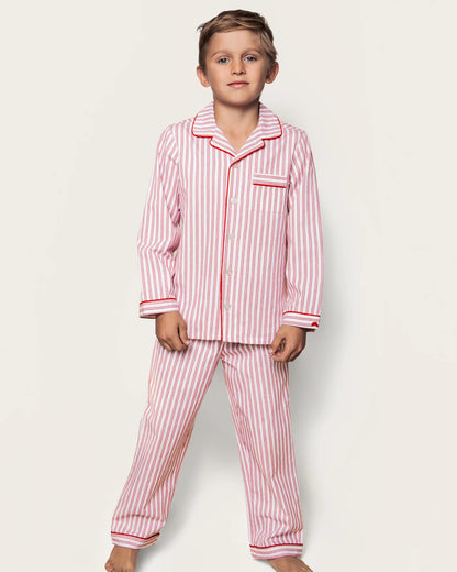 Kid's Twill Pajama Set | Antique Red Ticking