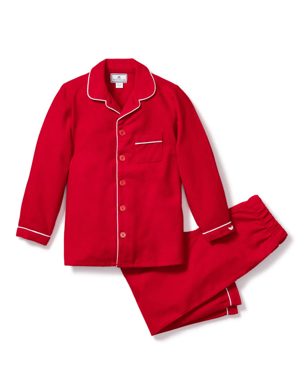 Kid's Flannel Pajama Set in Red