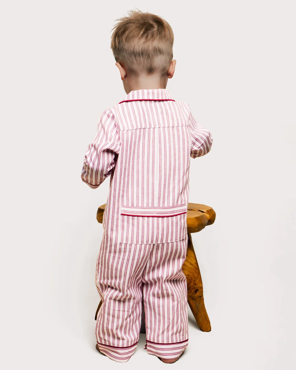 Baby's Classic Twill Romper | Antique Red Ticking