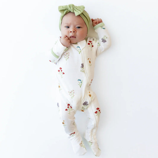 Kyte Baby Zippered Bamboo Footie | Wildflower