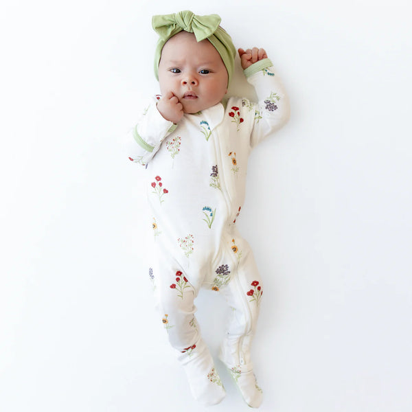Kyte Baby Zippered Bamboo Footie | Wildflower