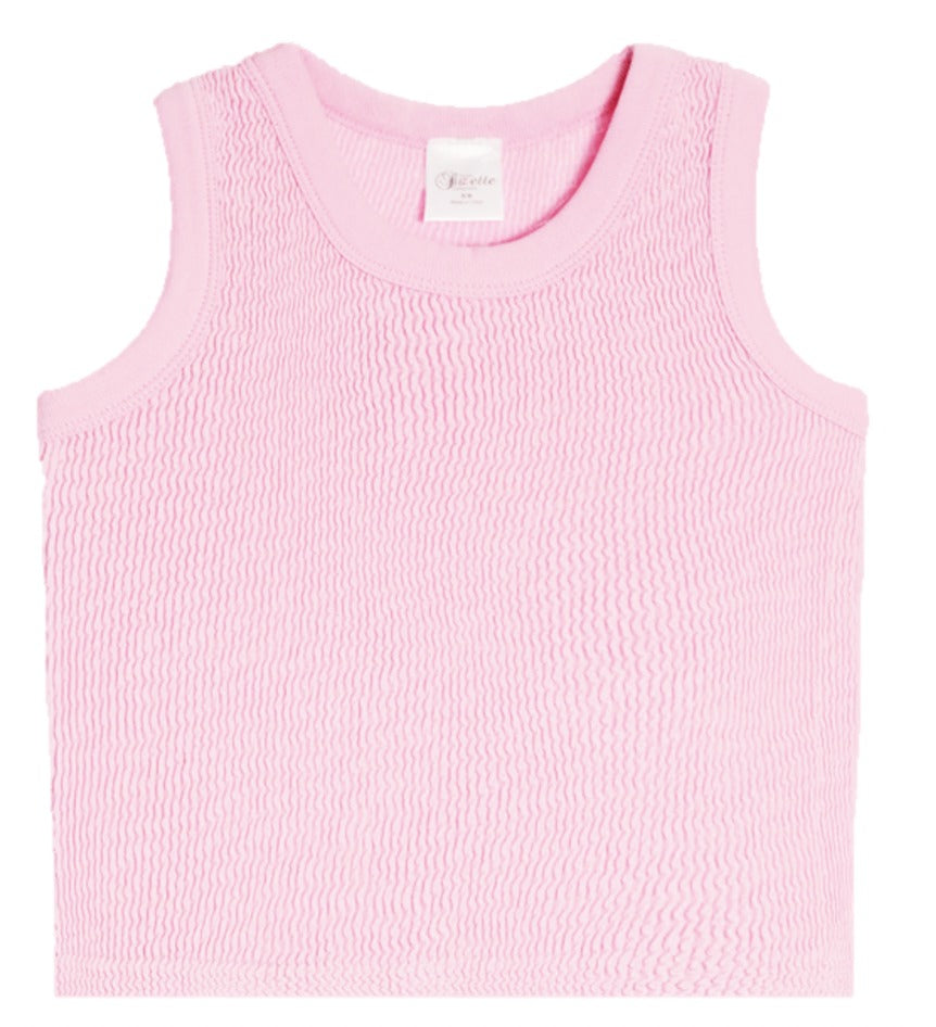 Smocking Sleeveless Tank | Suzette Pink