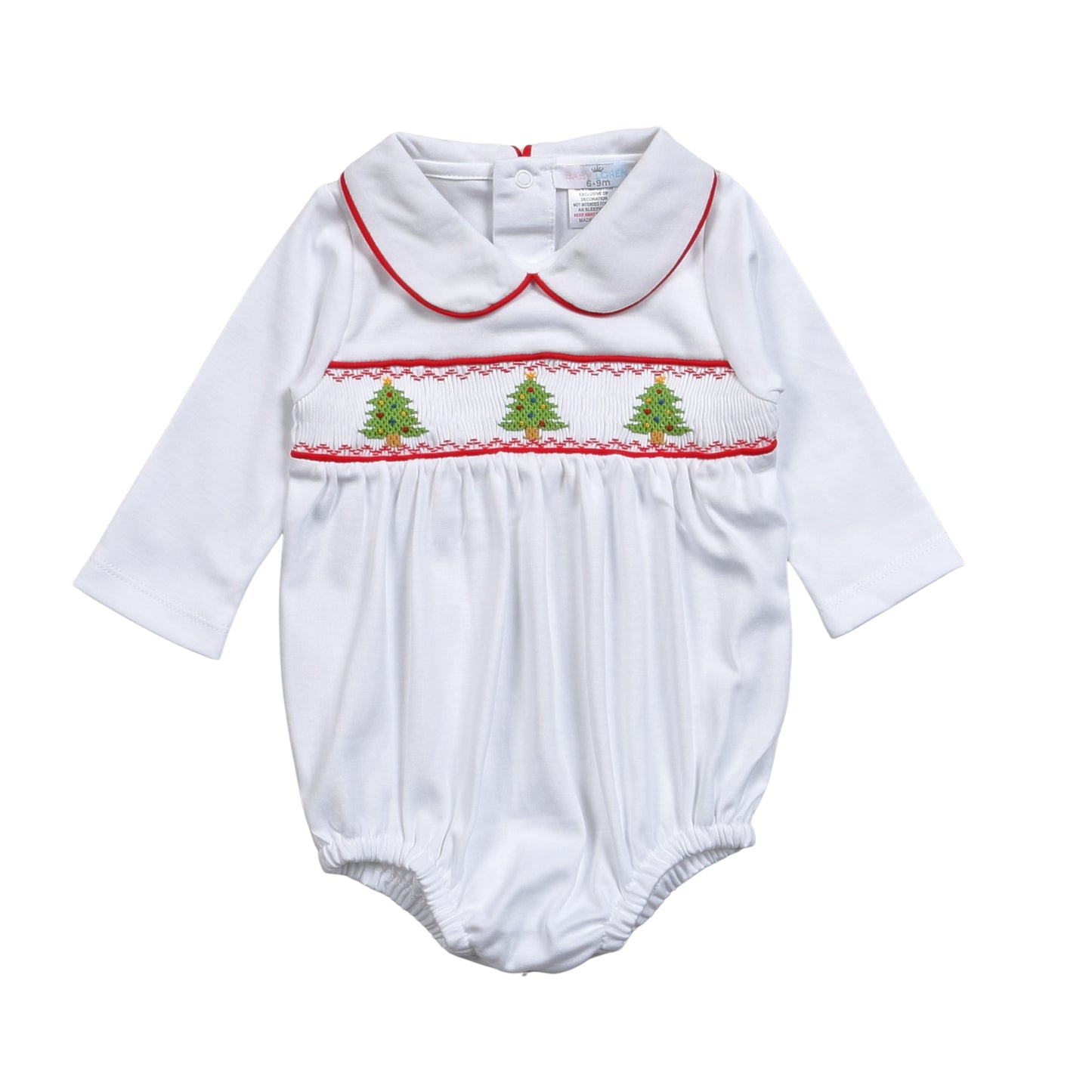 Christmas Trees Hand Smocked Bubble