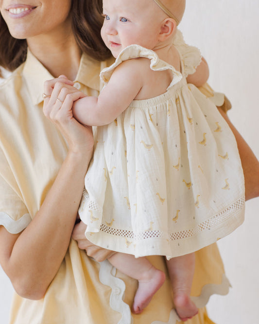 RUFFLED TANK DRESS || GEESE