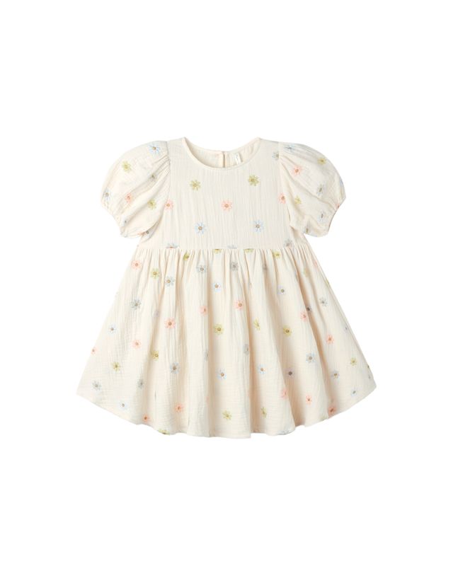 MARLEY DRESS EMBROIDERED DAISIES