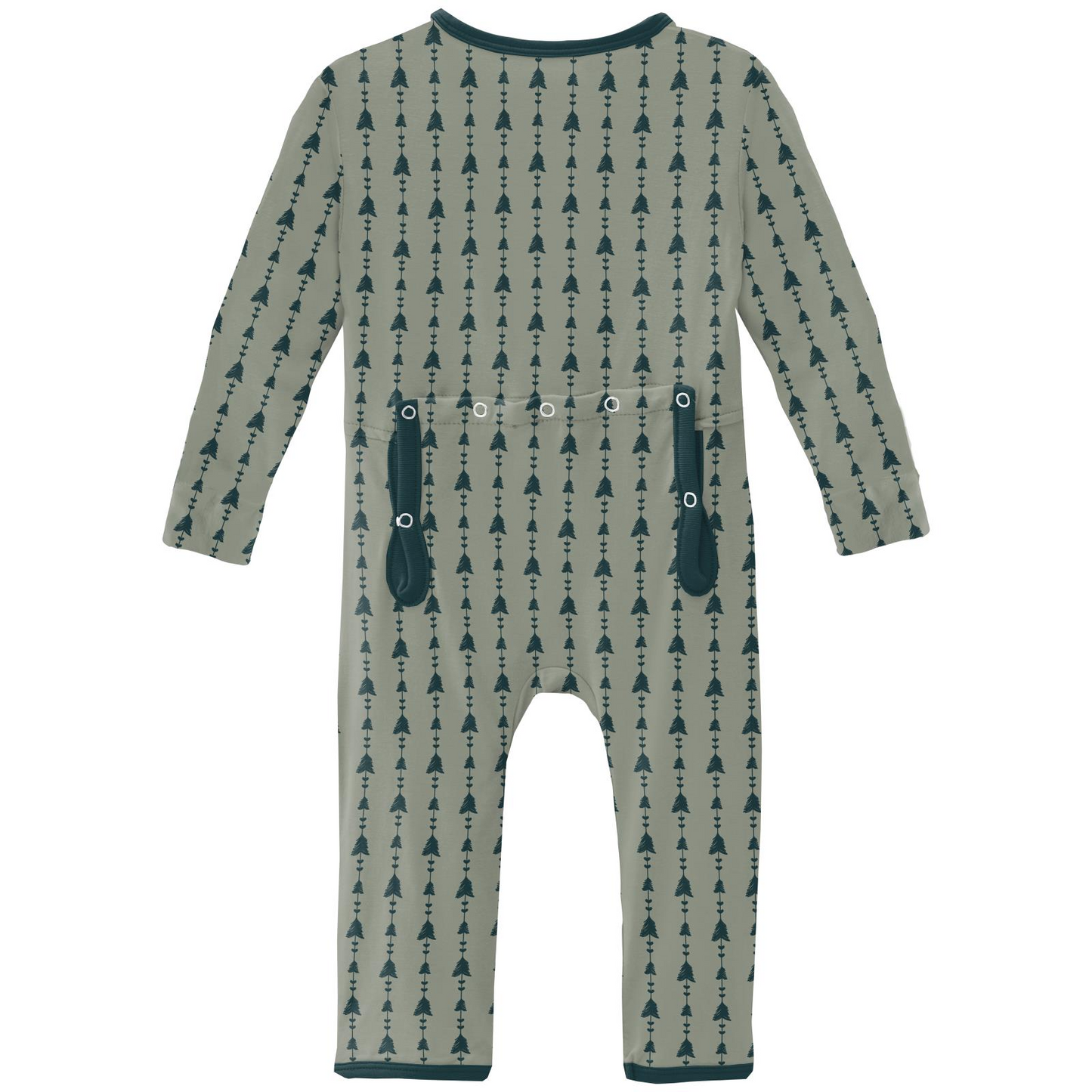 2 Way Zipper Coverall | Silver Sage Trees & Hearts