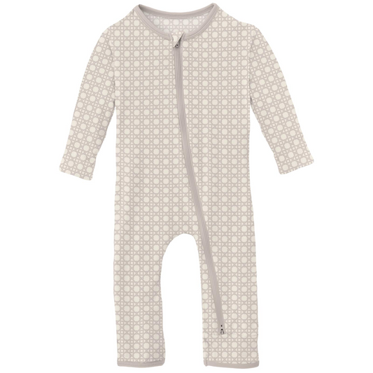 Print Coverall with 2 Way Zipper | Latte Wicker