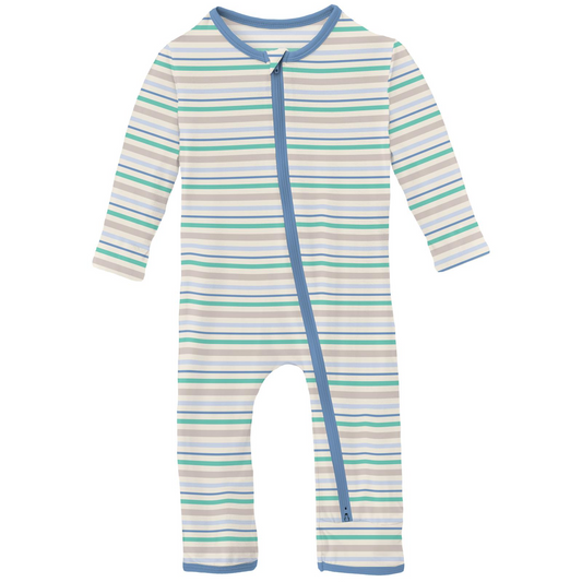 Print Coverall with 2 Way Zipper | Mythical Stripe