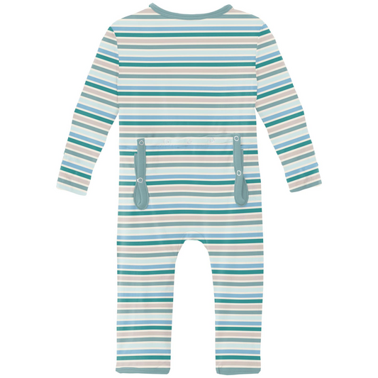 Print 2 Way Zipper Coverall | Lakeside Stripe