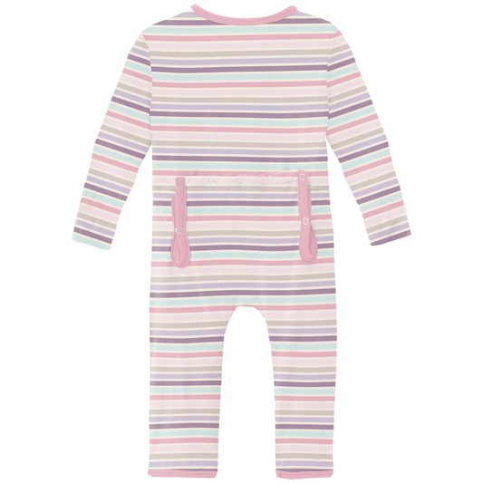 Print 2 Way Zipper Coverall | Ice Cream Stripe