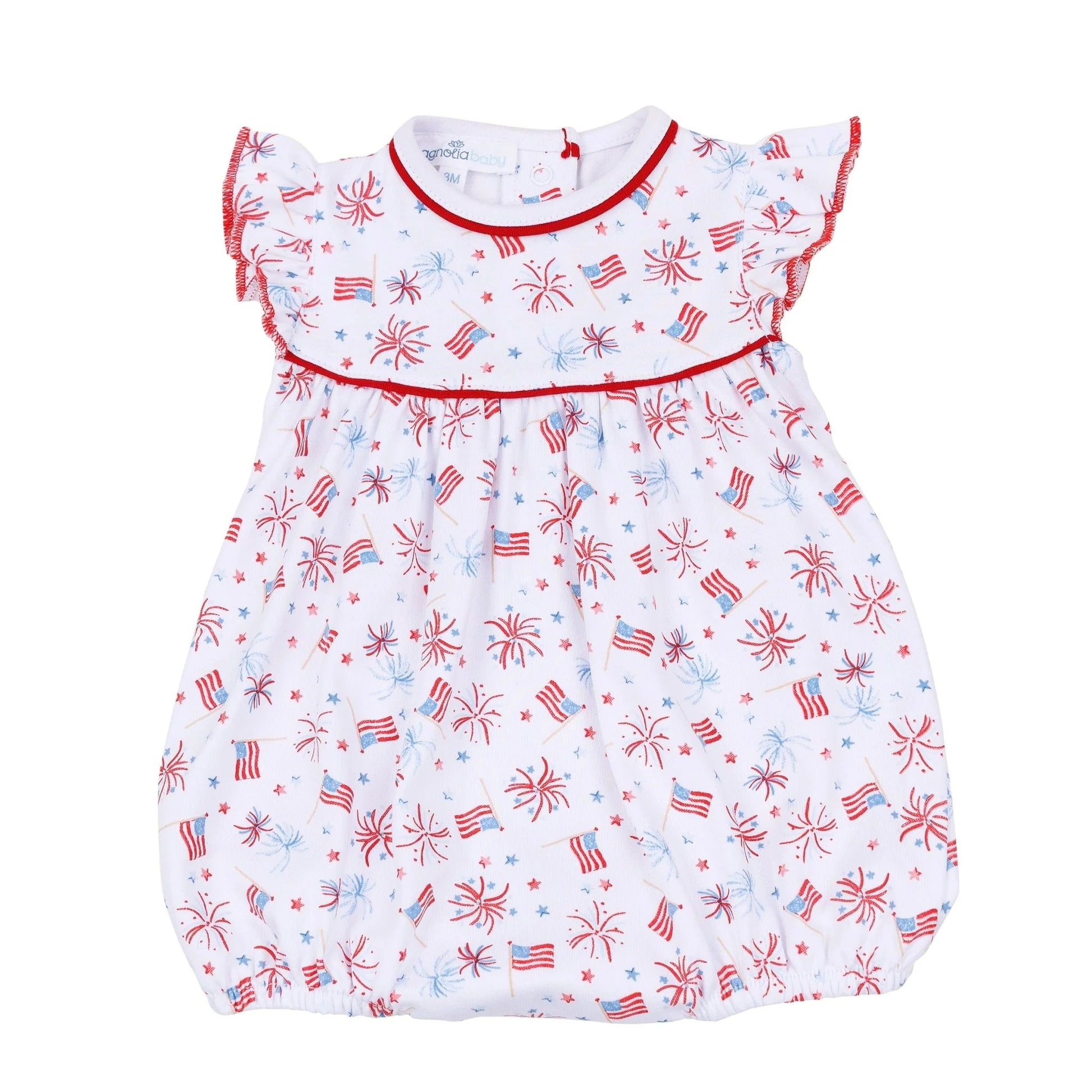 Sparkly Fourth Print Flutters Bubble